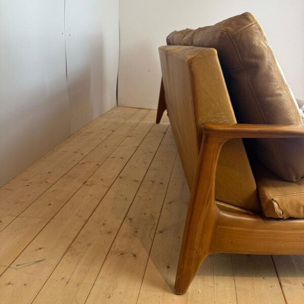 Divano/letto tre posti vintage in pelle