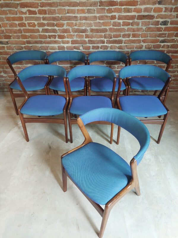 Set di sei sedie in teak dalla Danimarca, Kai Kristiansen per Schou Andersen, 1960