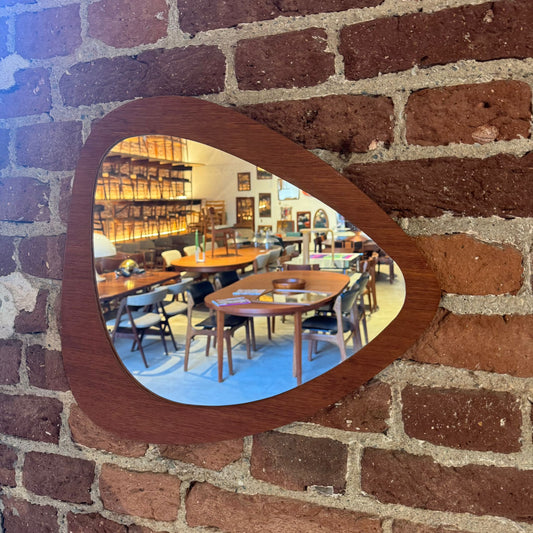 Specchio vintage con cornice in legno di teak, Danimarca anni Sessanta