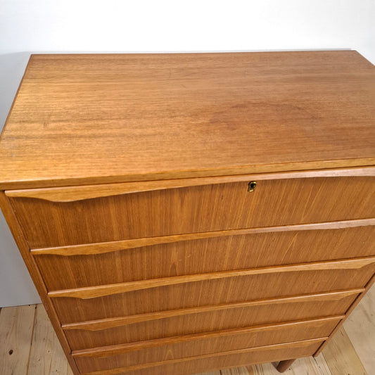 Danish Teak Six-Drawer Chest of Drawers – Mid-Century Scandinavian Design, 1960s