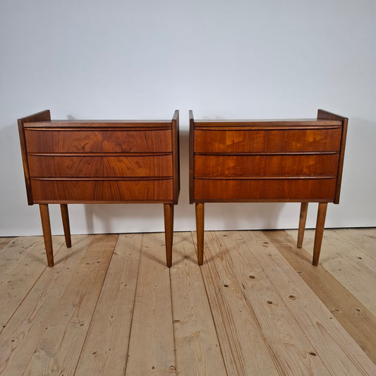 Coppia di Comodini in Teak a 3 Cassetti – Danimarca Anni ’60