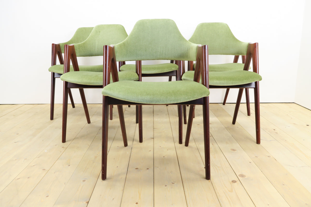 Set di 6 Compass Chairs di Kai Kristiansen, anni ’60