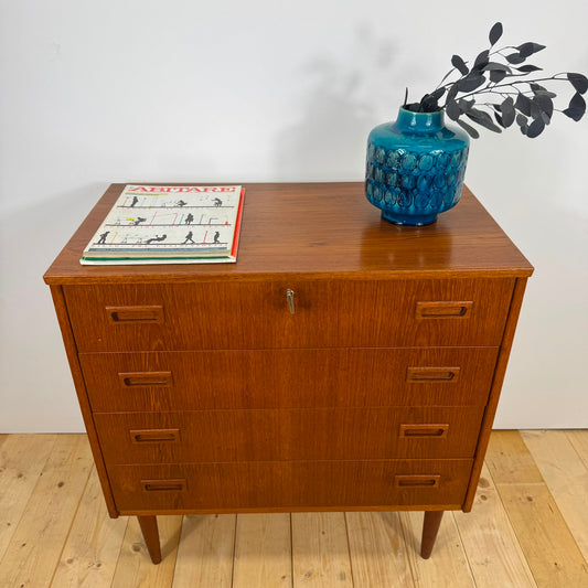 Cassettiera in teak con quattro cassetti, Danimarca 1960