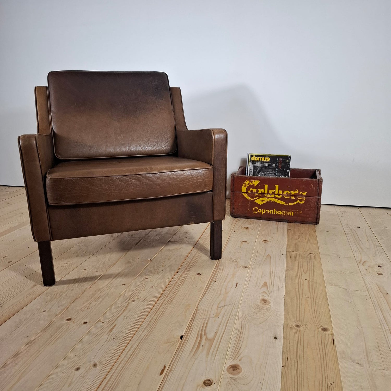 poltrona vintage pelle teak stile mogensen