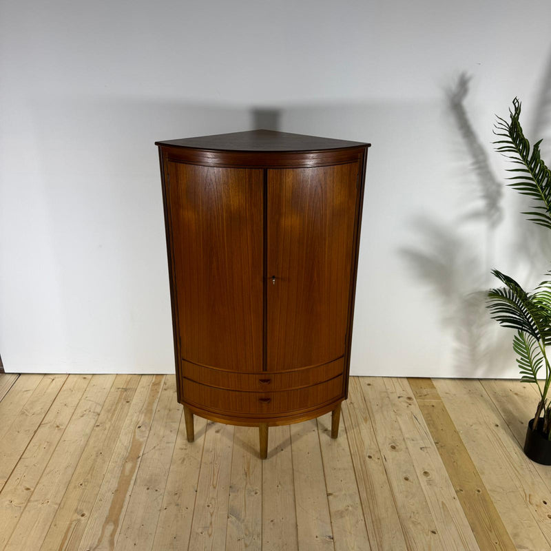Mobile Angolare Mid-Century Modern in Teak con Ante