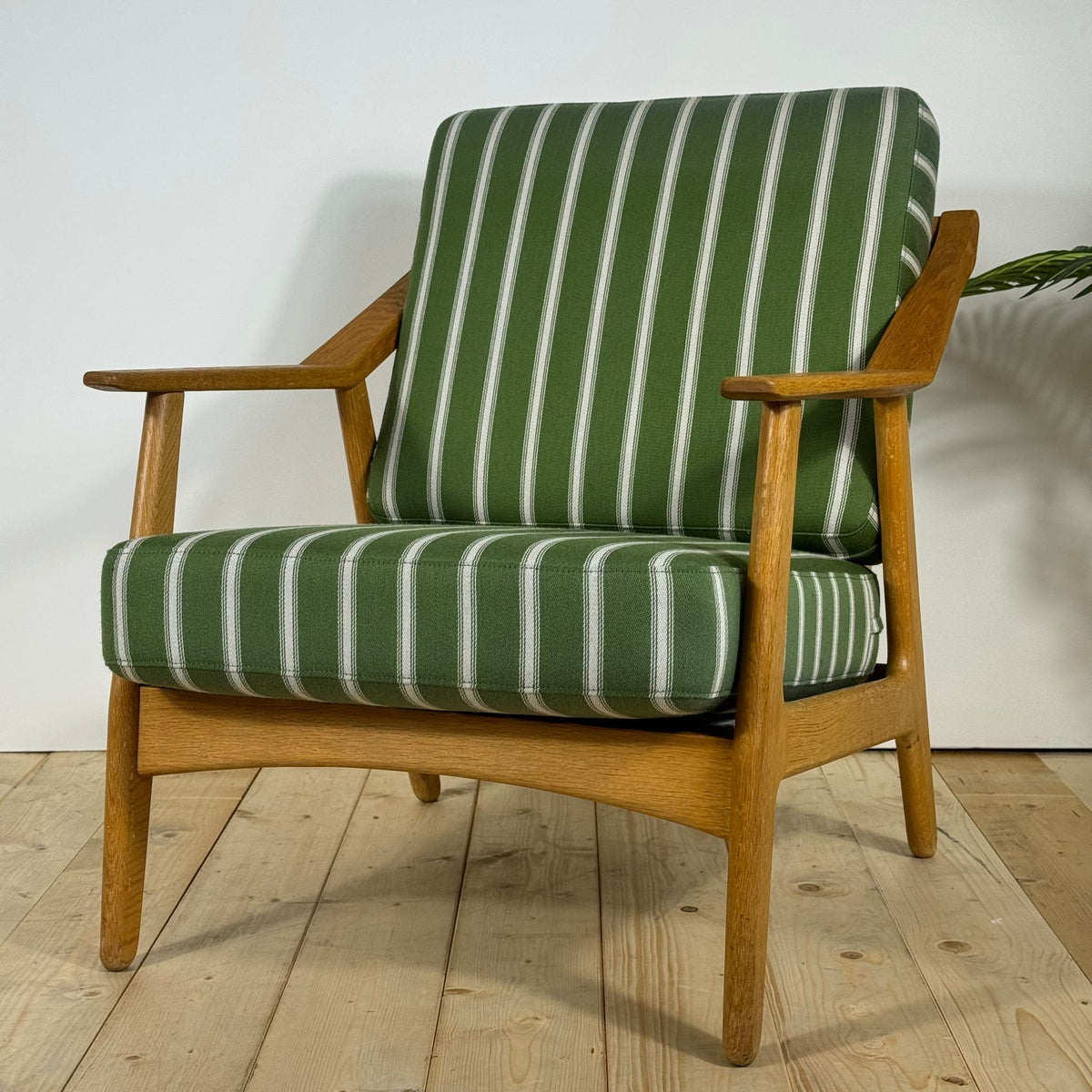 Brockmann-Petersen Mid-Century Modern Armchair – Danish Teak & Oak Frame, 1950s–60s Scandinavian Design