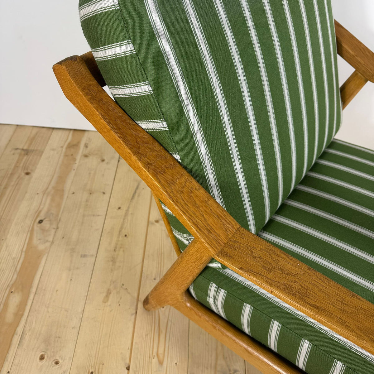 Brockmann-Petersen Mid-Century Modern Armchair – Danish Teak & Oak Frame, 1950s–60s Scandinavian Design