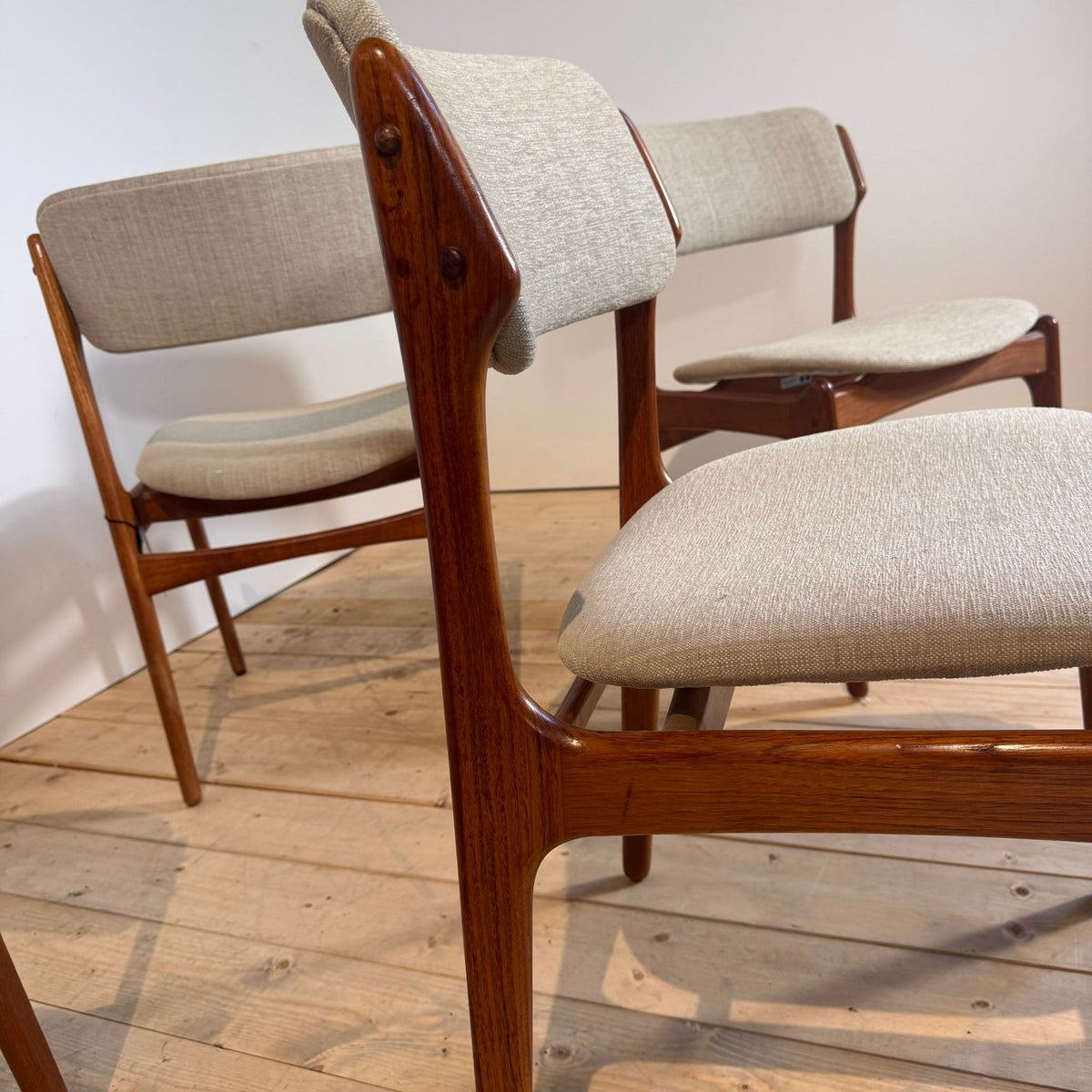 Set of 4 teak chairs by Erik Buch, 1960s