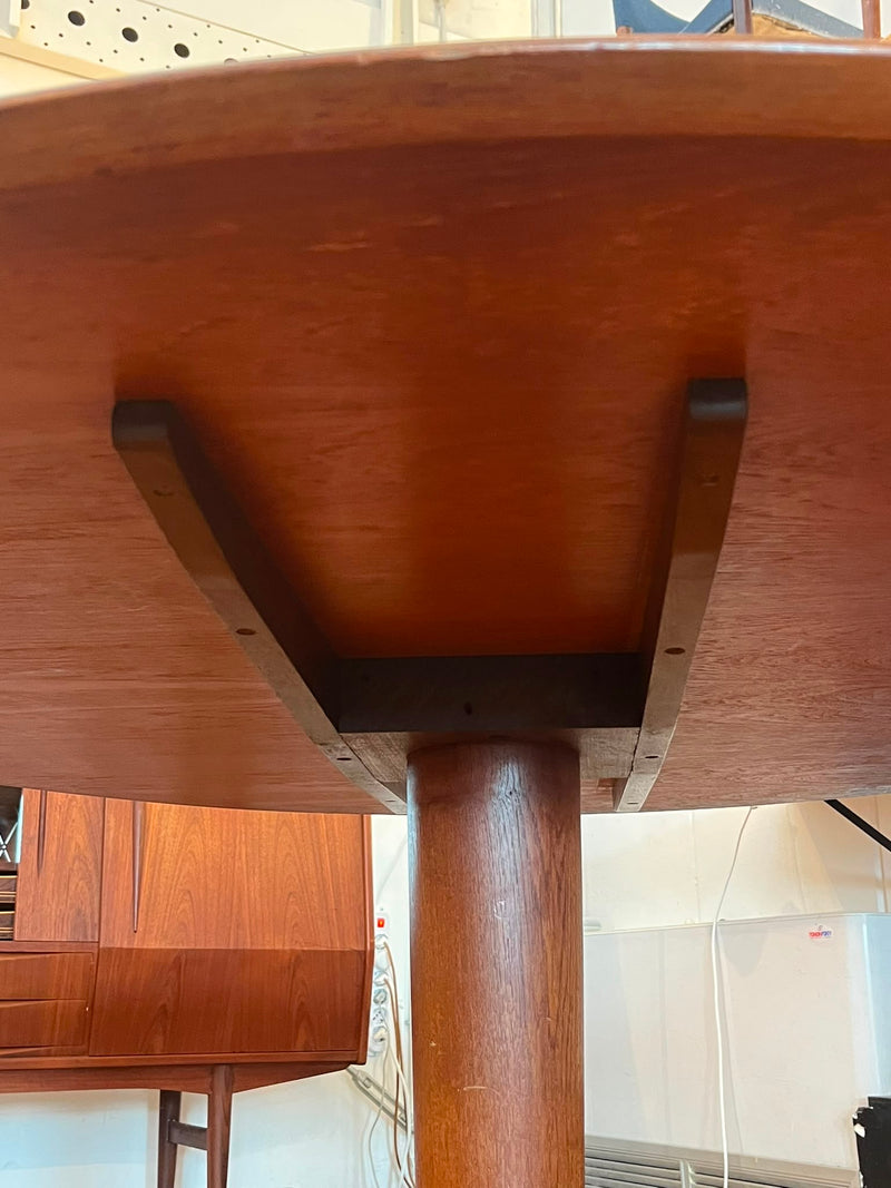 Tavolo da Pranzo Rotondo in Teak – Design Danese Anni '60