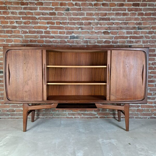 Credenza alta in teak, Danimarca 1960
