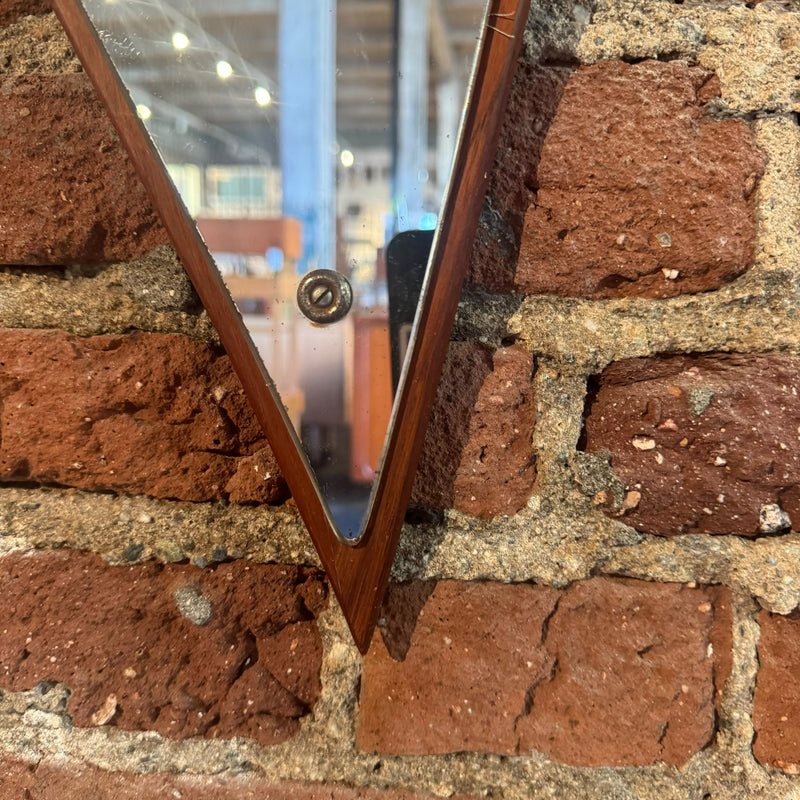 Irregularly shaped mirror with teak base, Denmark 1960s