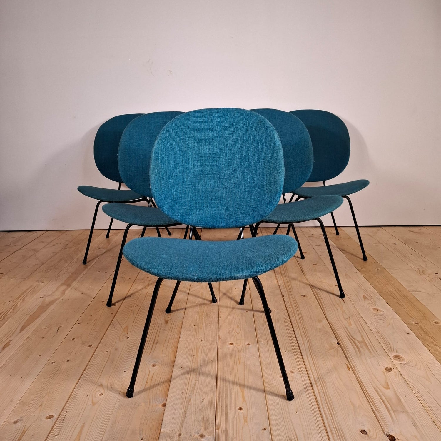 Set di Sei Sedie W.H. Gispen Modello "Kembo 301" – Design Olandese Mid-Century Modern, Anni '60