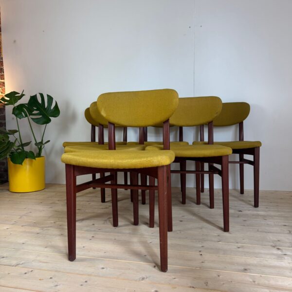 Set di sei sedie da pranzo vintage, Danimarca 1960