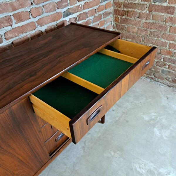 Credenza in palissandro con cassettiera, Danimarca 1960