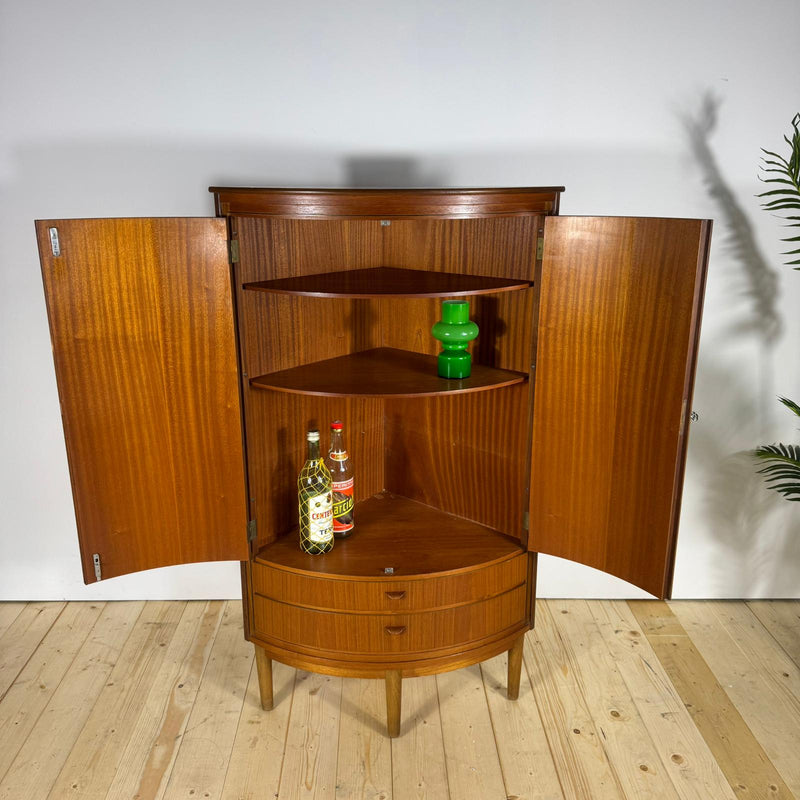 Mobile Angolare Mid-Century Modern in Teak con Ante