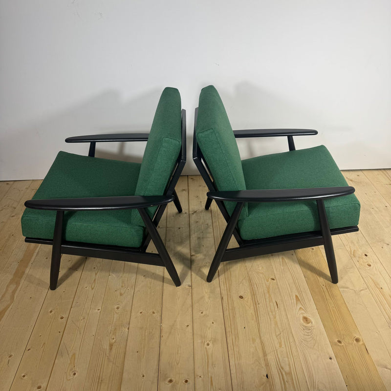 Coppia di Poltrone Danesi Anni ’60 – Sedute Mid-Century in Teak e Tessuto