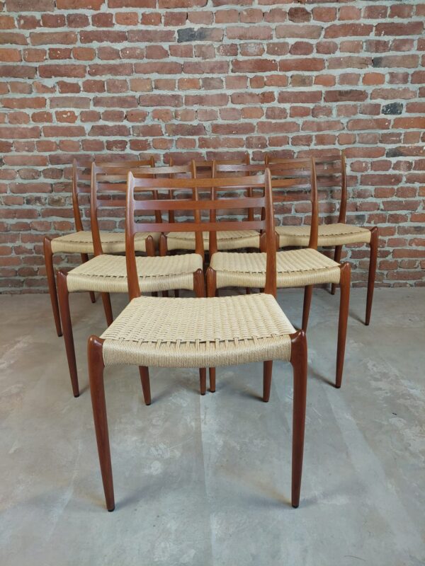 Set di sei sedie in teak Nils Otto Møller per J L Møllers møbelfabrik