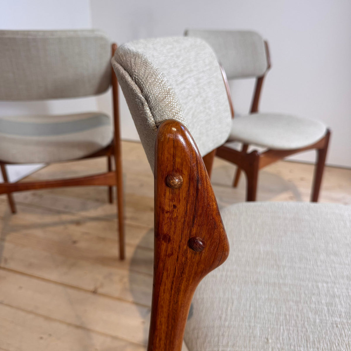 Set of 4 teak chairs by Erik Buch, 1960s