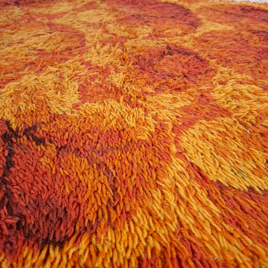 Tappeto vintage anni ’70 in lana arancione