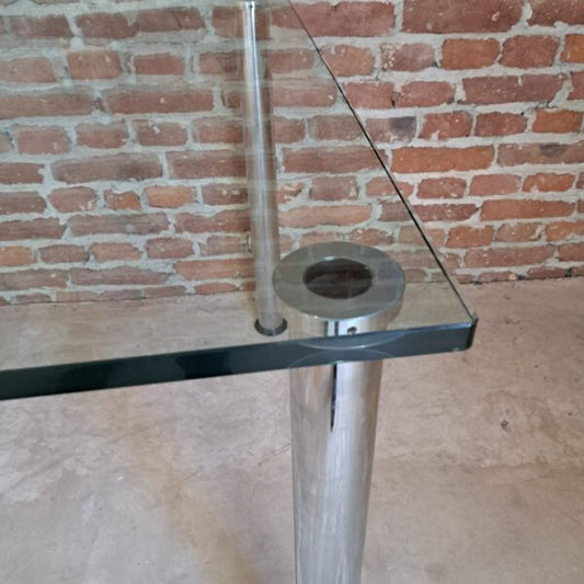 Tavolo da pranzo in vetro, Marco Zanuso per Zanotta