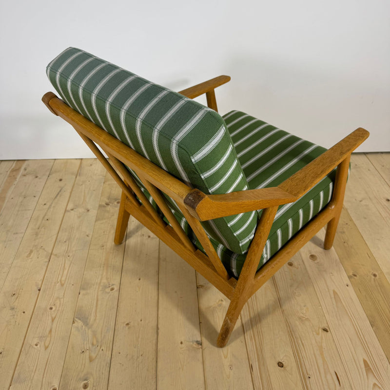 Brockmann-Petersen Mid-Century Modern Armchair – Danish Teak & Oak Frame, 1950s–60s Scandinavian Design