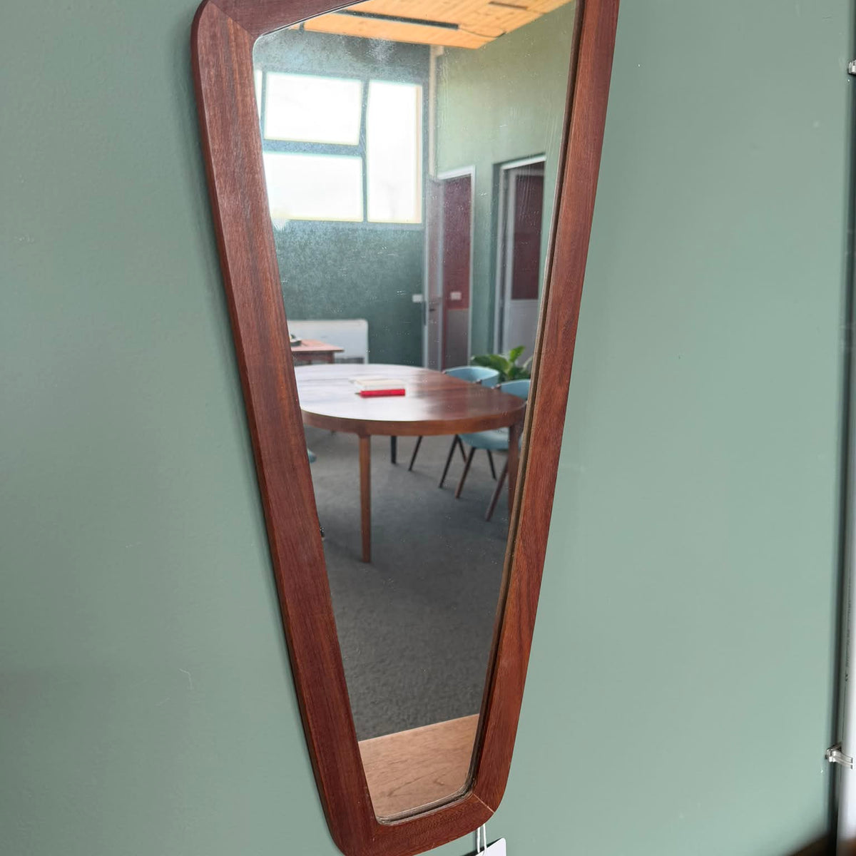 Danish organic-shaped teak mirror, 1960