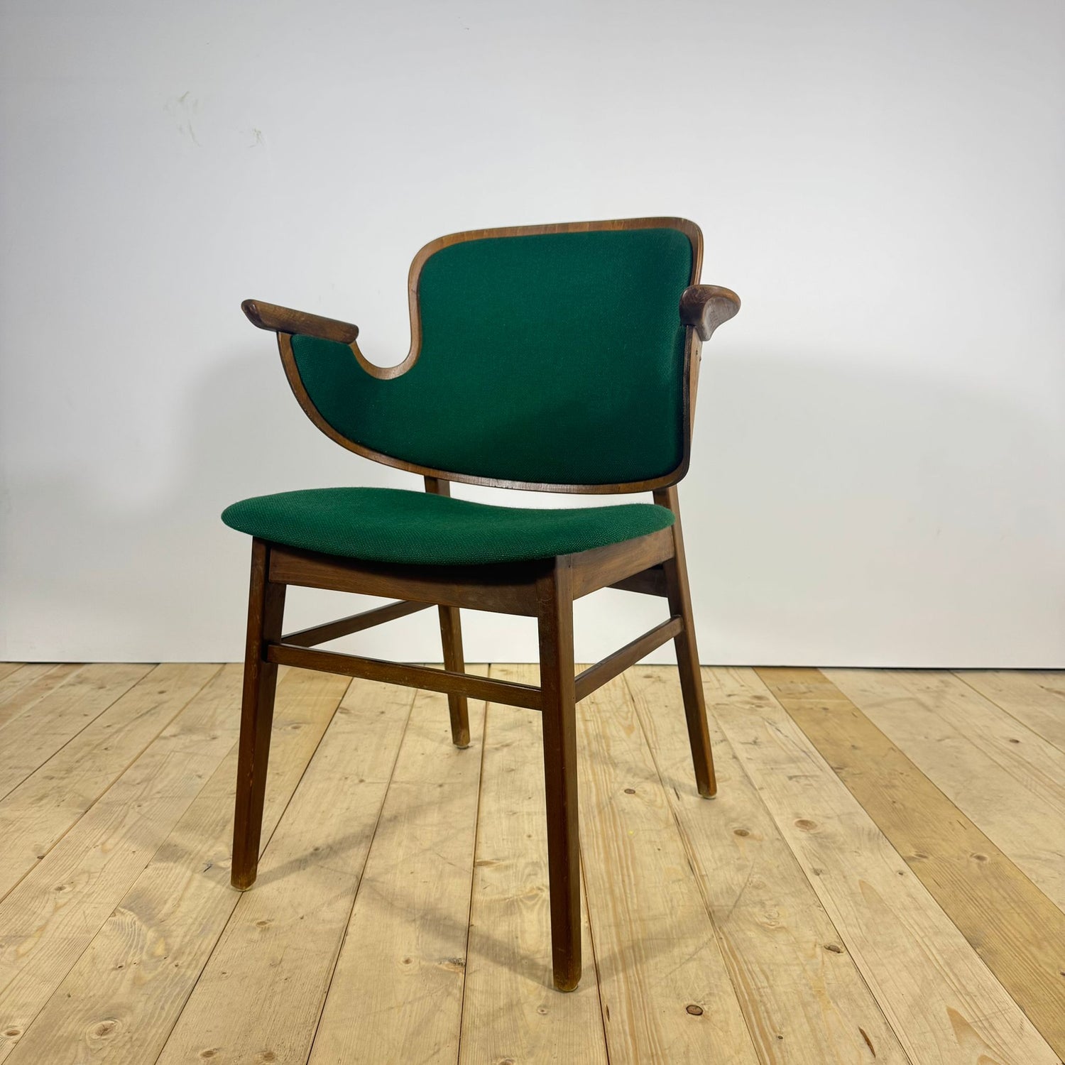 Sedia di Hans Olsen per Krause’s Møbelfabrik – Design Danese Mid-Century con Tessuto Kvadrat Originale