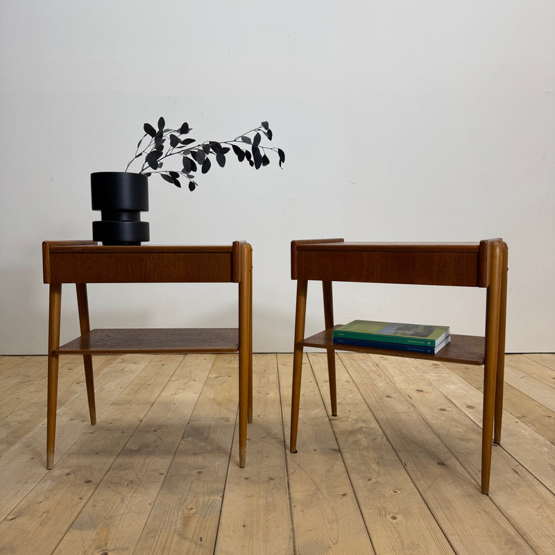 Coppia di comodini in teak AB Carlström, 1960