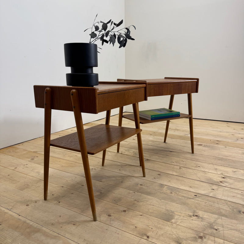 Coppia di comodini in teak AB Carlström, 1960