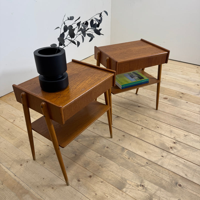 Coppia di comodini in teak AB Carlström, 1960