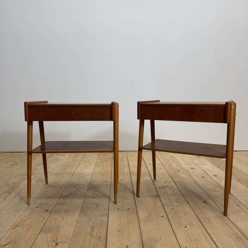 Coppia di comodini in teak AB Carlström, 1960