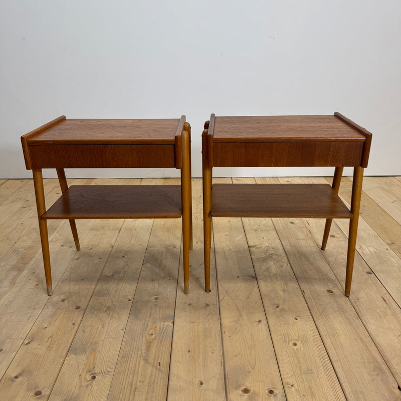 Coppia di comodini in teak AB Carlström, 1960