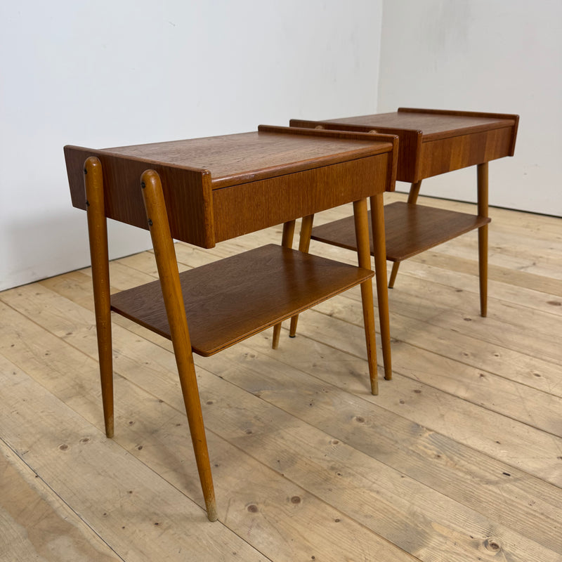 Coppia di comodini in teak AB Carlström, 1960