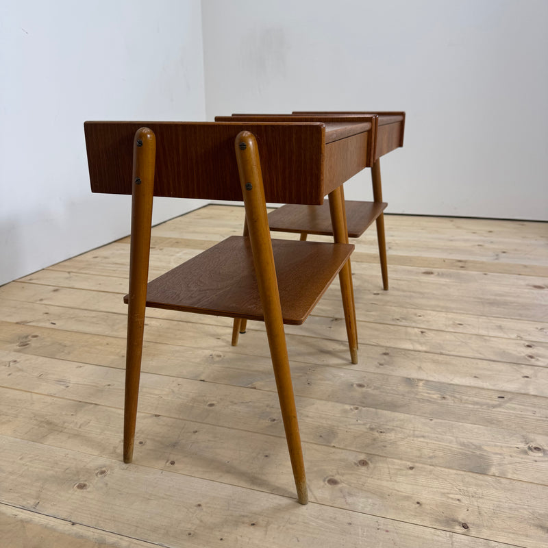 Coppia di comodini in teak AB Carlström, 1960