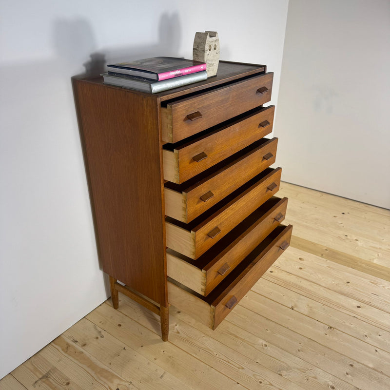 Esempio di arredo camera da letto con cassettiera scandinava.