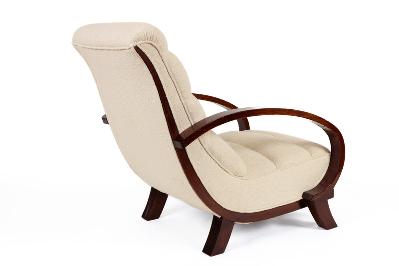 Vintage armchair, Sweden 1930s, Nobilis linen bouclé fabric