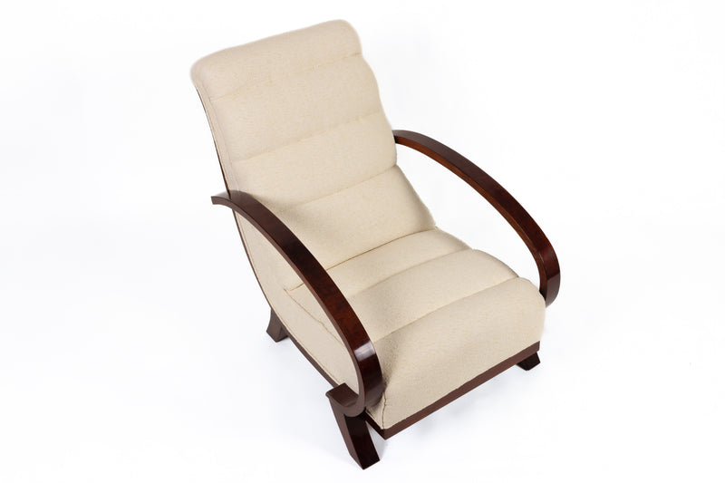 Vintage armchair, Sweden 1930s, Nobilis linen bouclé fabric