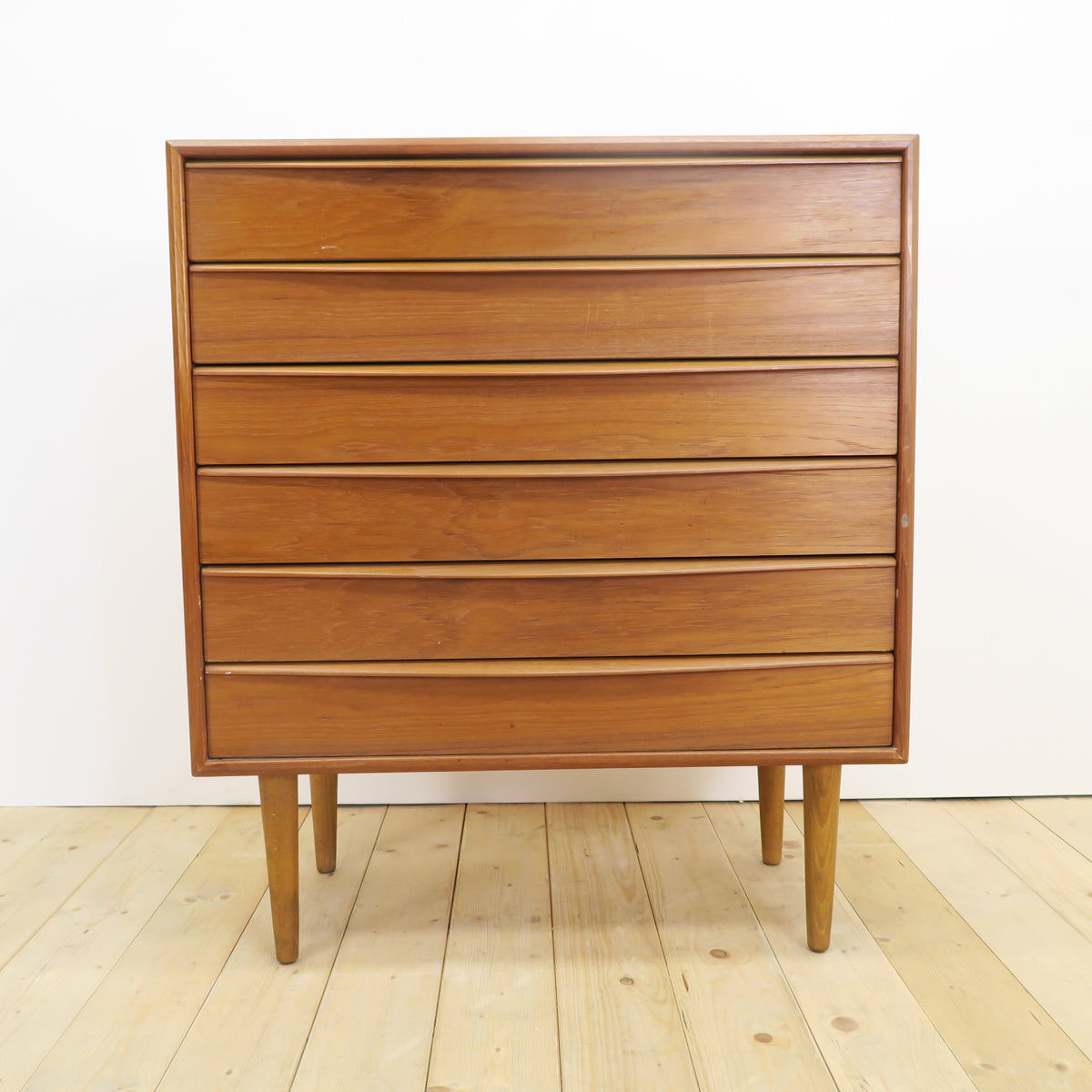 Cassettiera compatta in teak, anni ’60