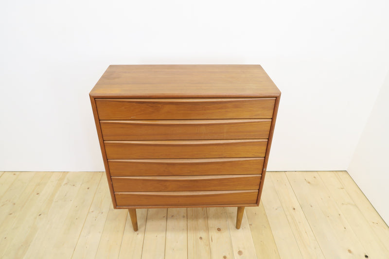 Cassettiera compatta in teak, anni ’60