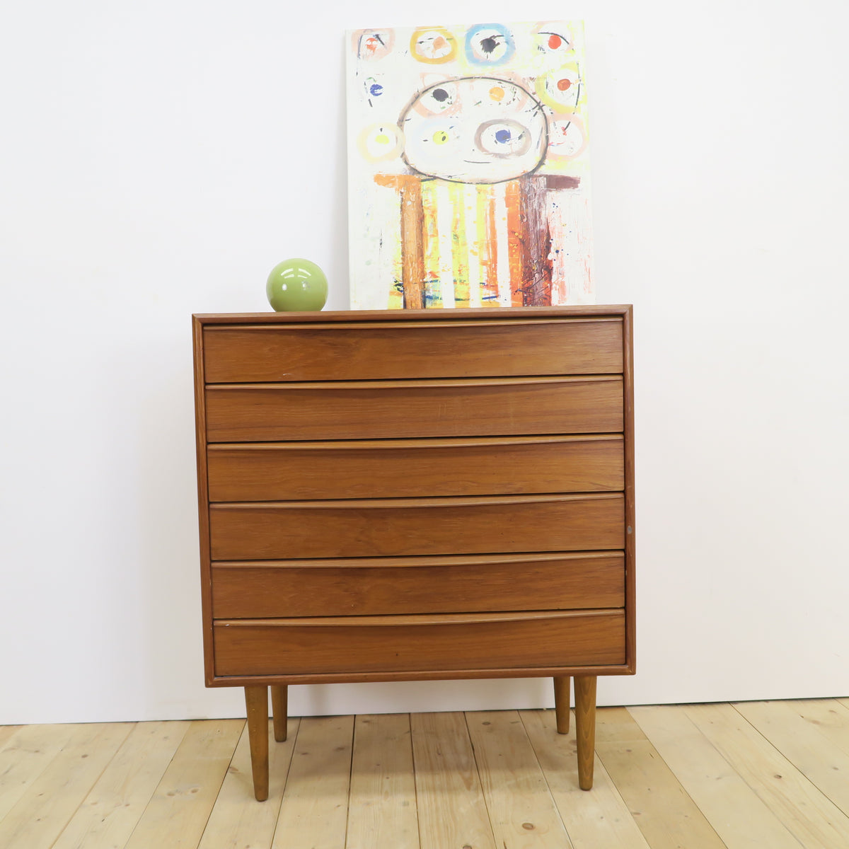 Cassettiera compatta in teak, anni ’60