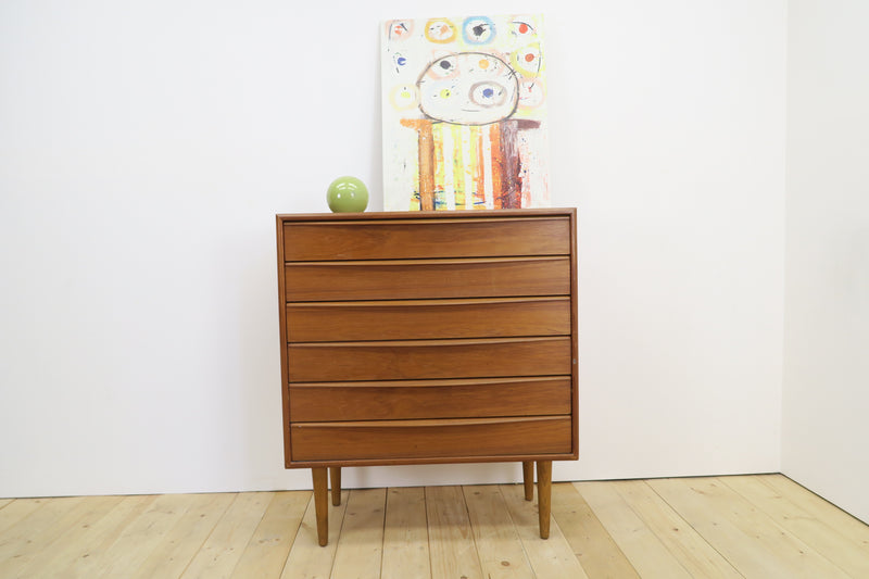Cassettiera compatta in teak, anni ’60