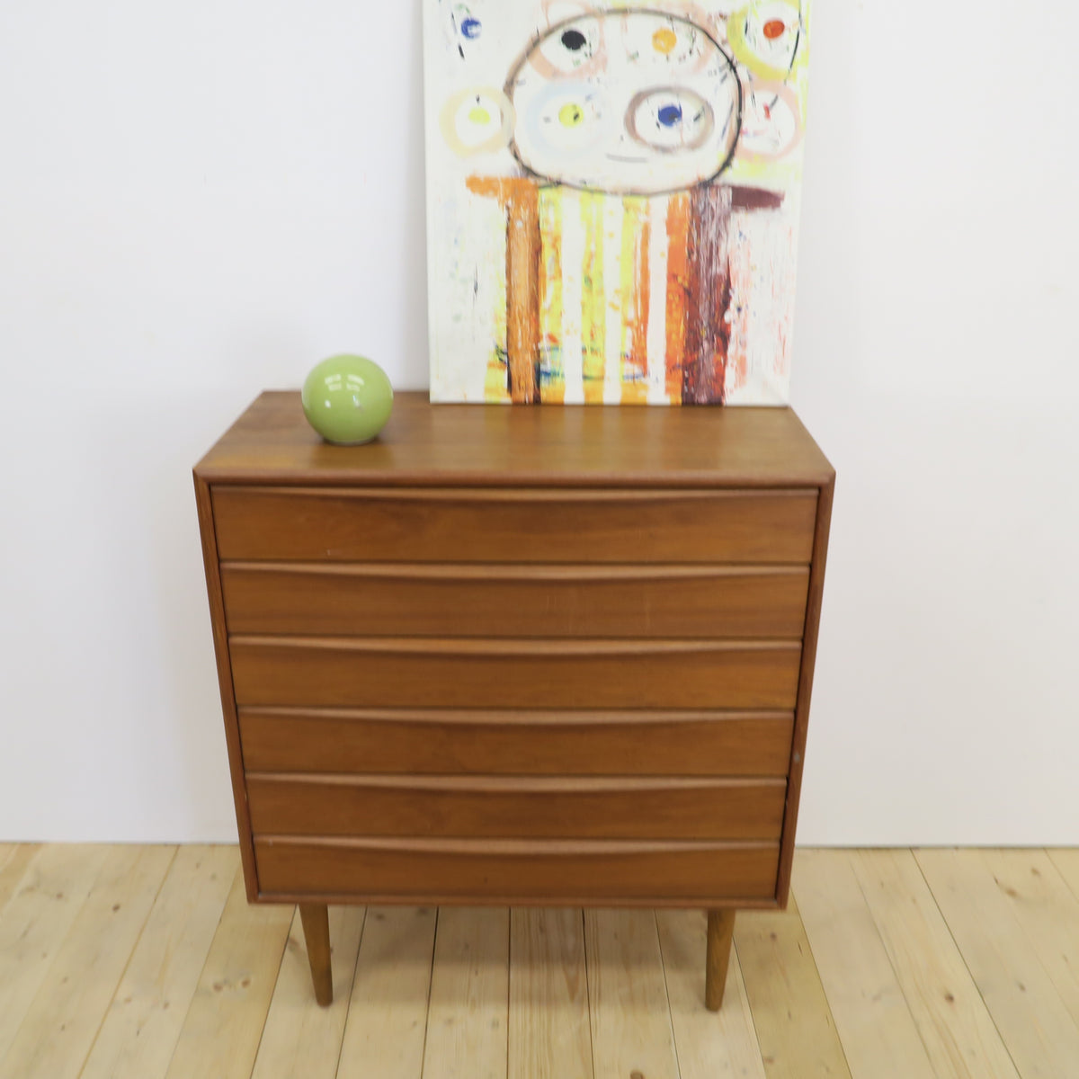 Cassettiera compatta in teak, anni ’60