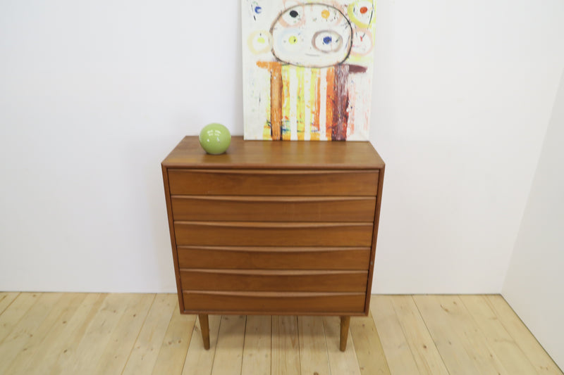 Cassettiera compatta in teak, anni ’60