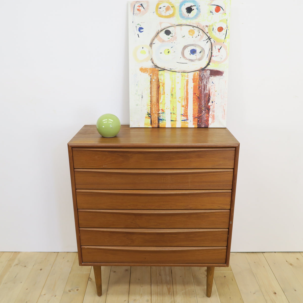 Cassettiera compatta in teak, anni ’60