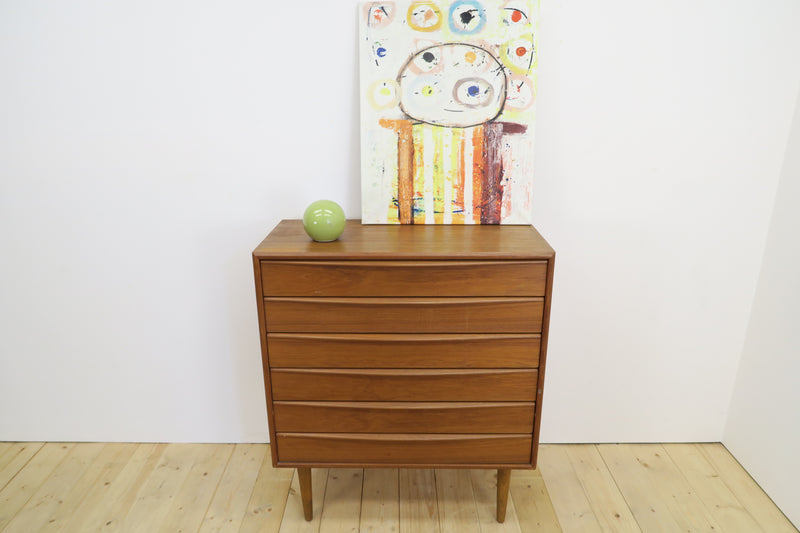 Cassettiera compatta in teak, anni ’60