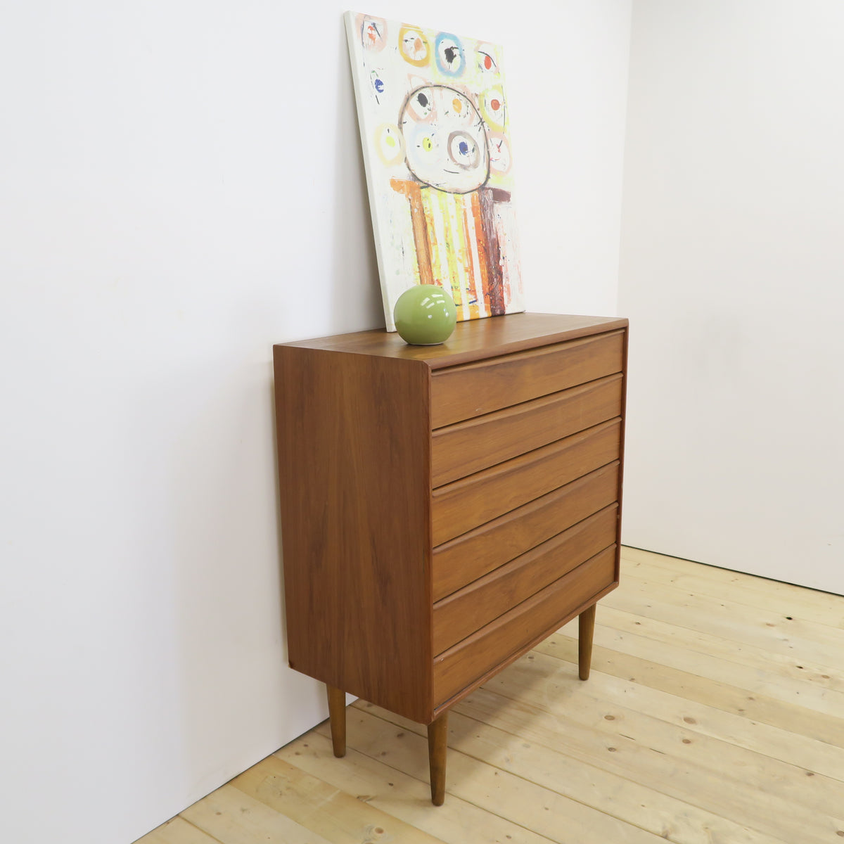 Cassettiera compatta in teak, anni ’60