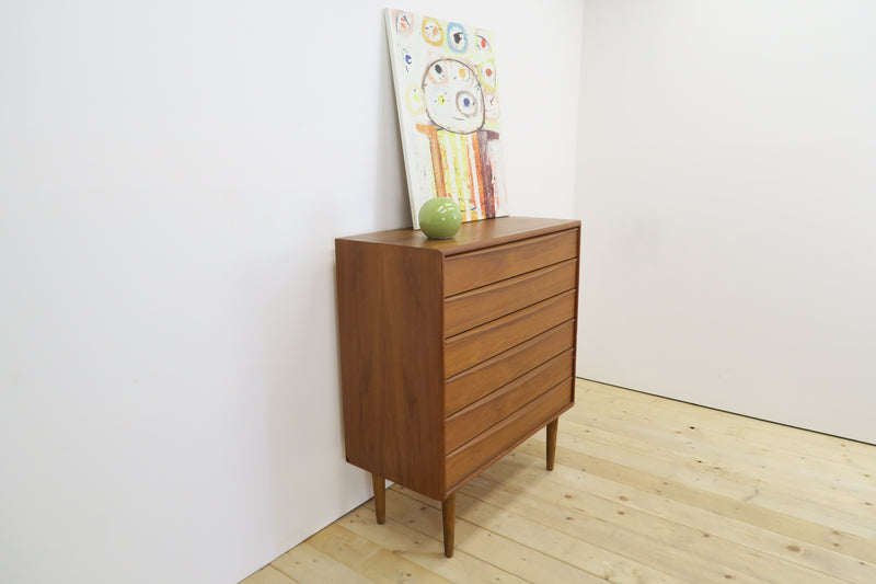 Cassettiera compatta in teak, anni ’60