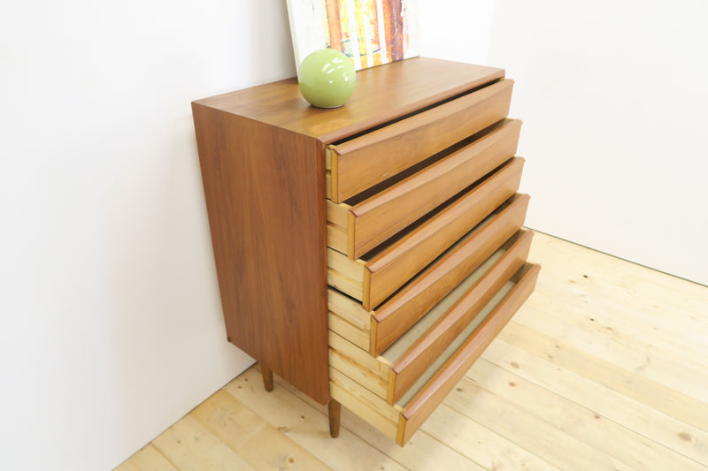Cassettiera compatta in teak, anni ’60