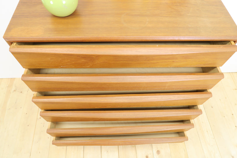 Cassettiera compatta in teak, anni ’60