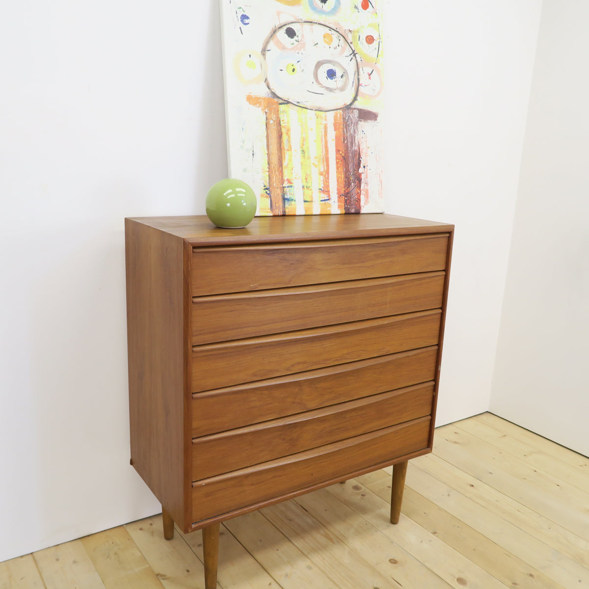 Cassettiera compatta in teak, anni ’60